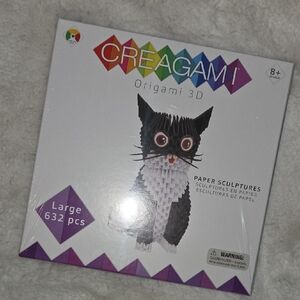 Origami 3D Paper Sculpture Kit - Black & White Cat
